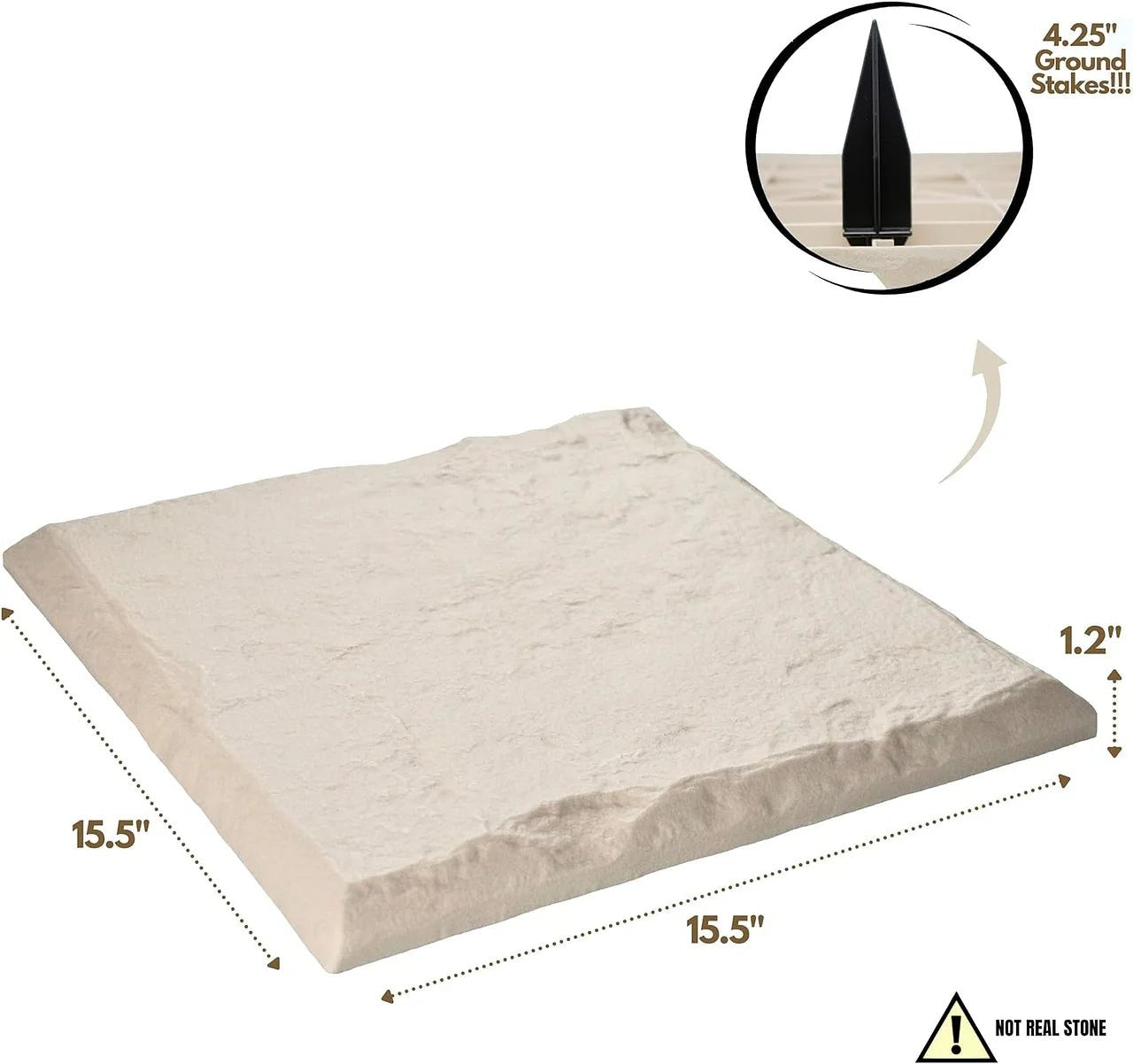Carreaux Antidérapants Extérieur avec Piquets de Sol pour Allées de Jardin