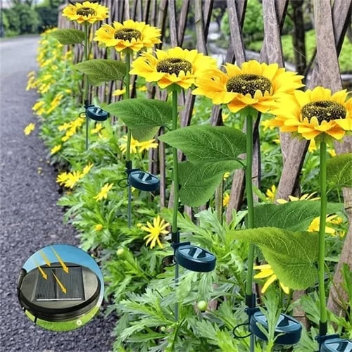 Lampes Solaires Tournesol pour Jardin – Lumière d'Ambiance Extérieure