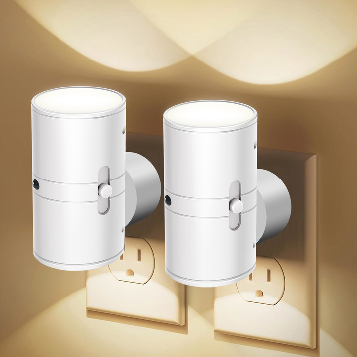 Veilleuse LED Dimmable à Prise Directe – Blanc Chaud avec Variateur