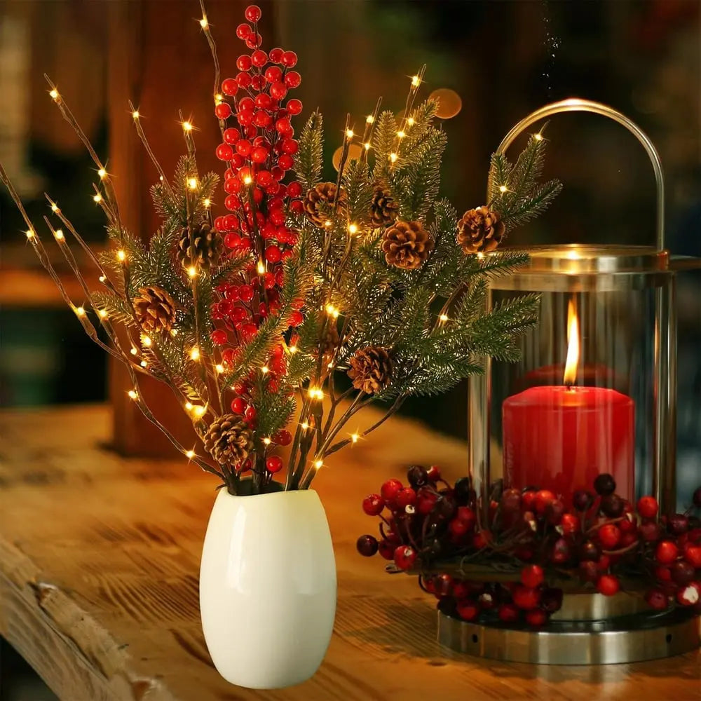 Branches LED Décoratives Flexibles pour Ambiance Cosy – Lot de 20