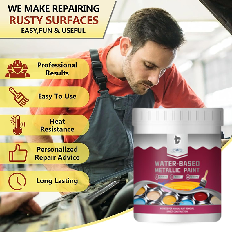 Peinture antirouille métallique 2-en-1 – Protection et finition brillante