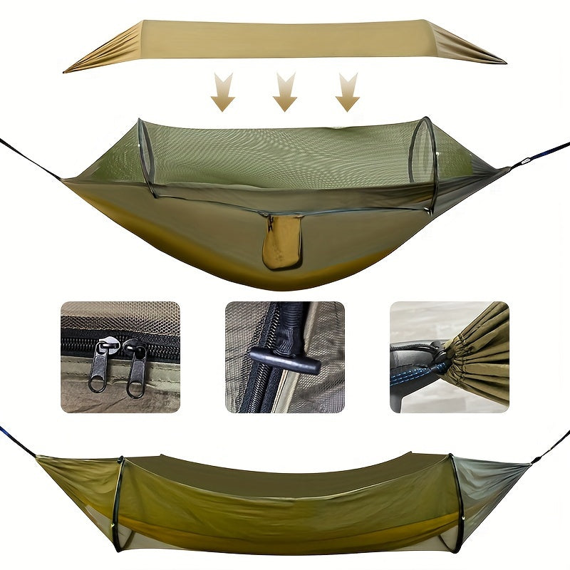 Hamac d'extérieur avec moustiquaire et auvent de protection solaire 260x140 cm
