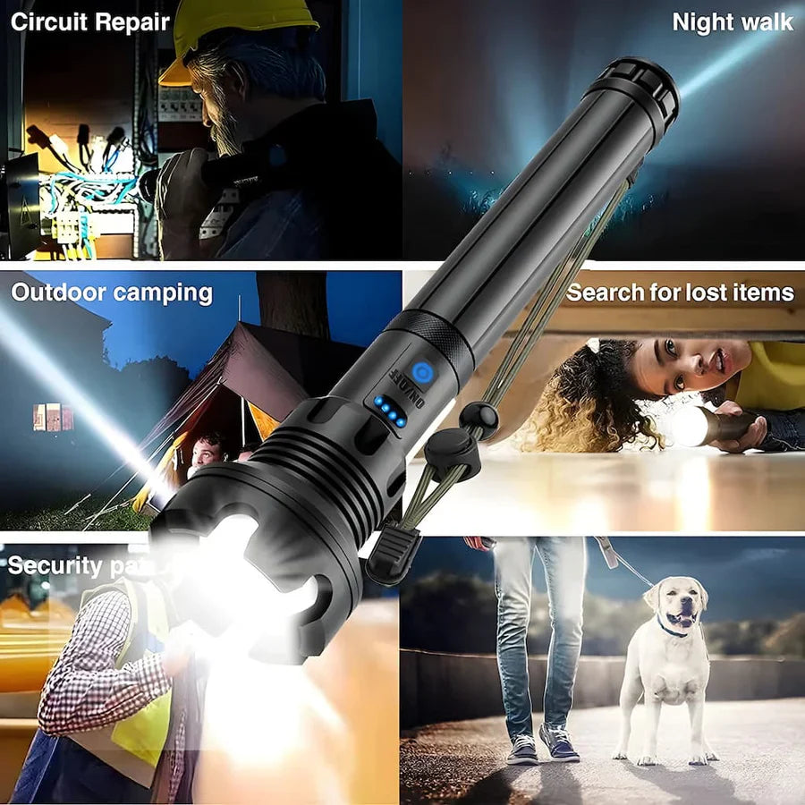 Lampe Torche Puissante 7000 Lumens – Étanche IPX5 pour Outdoor