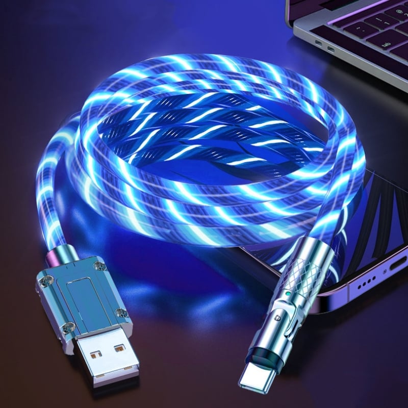 Câble USB Rotatif 540° avec Éclairage LED pour Charge Rapide