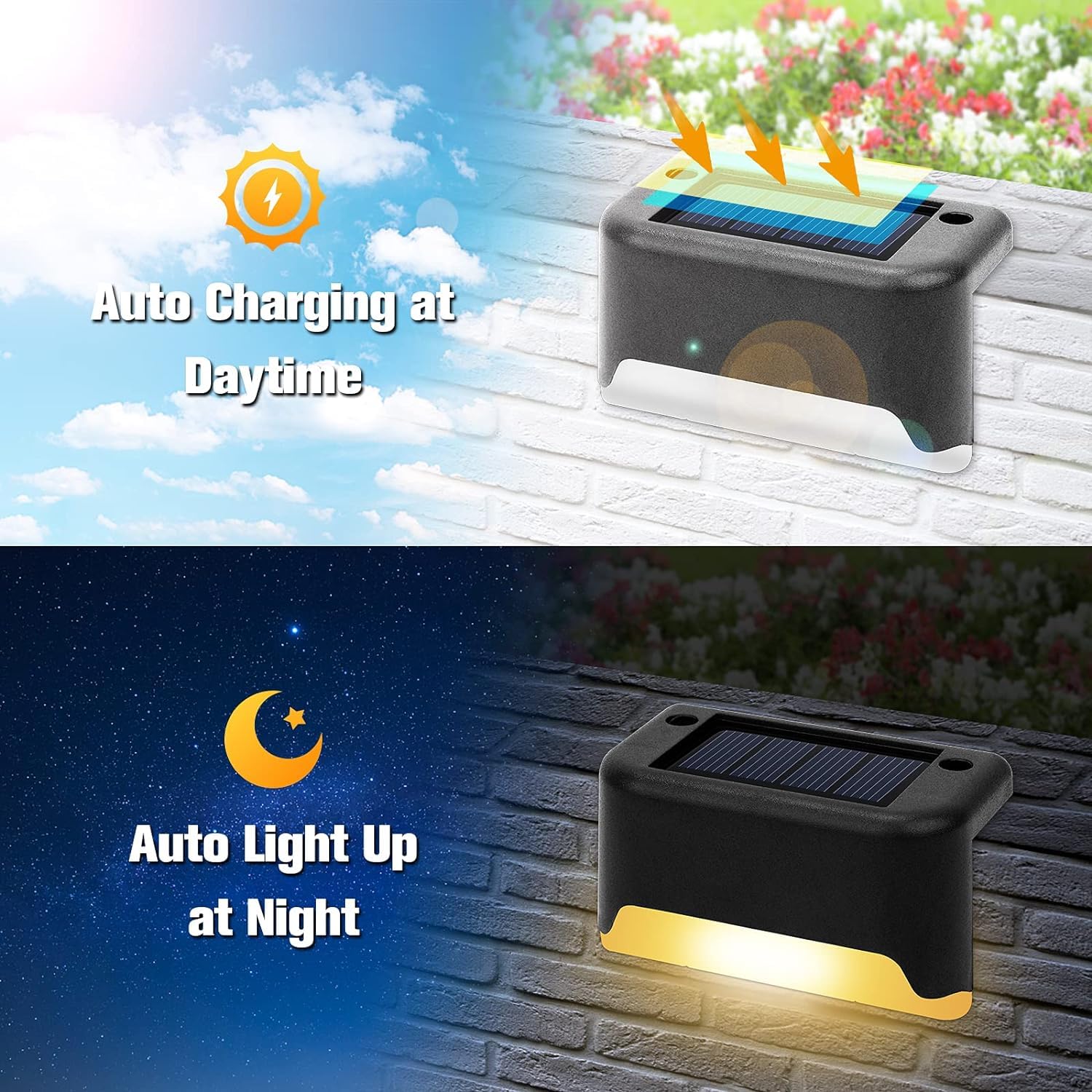 SolarLume™ – Lot de 4 Lampes Solaires pour Terrasse – Éclairage Extérieur Résistant aux Intempéries [2 + 2 Gratuits]