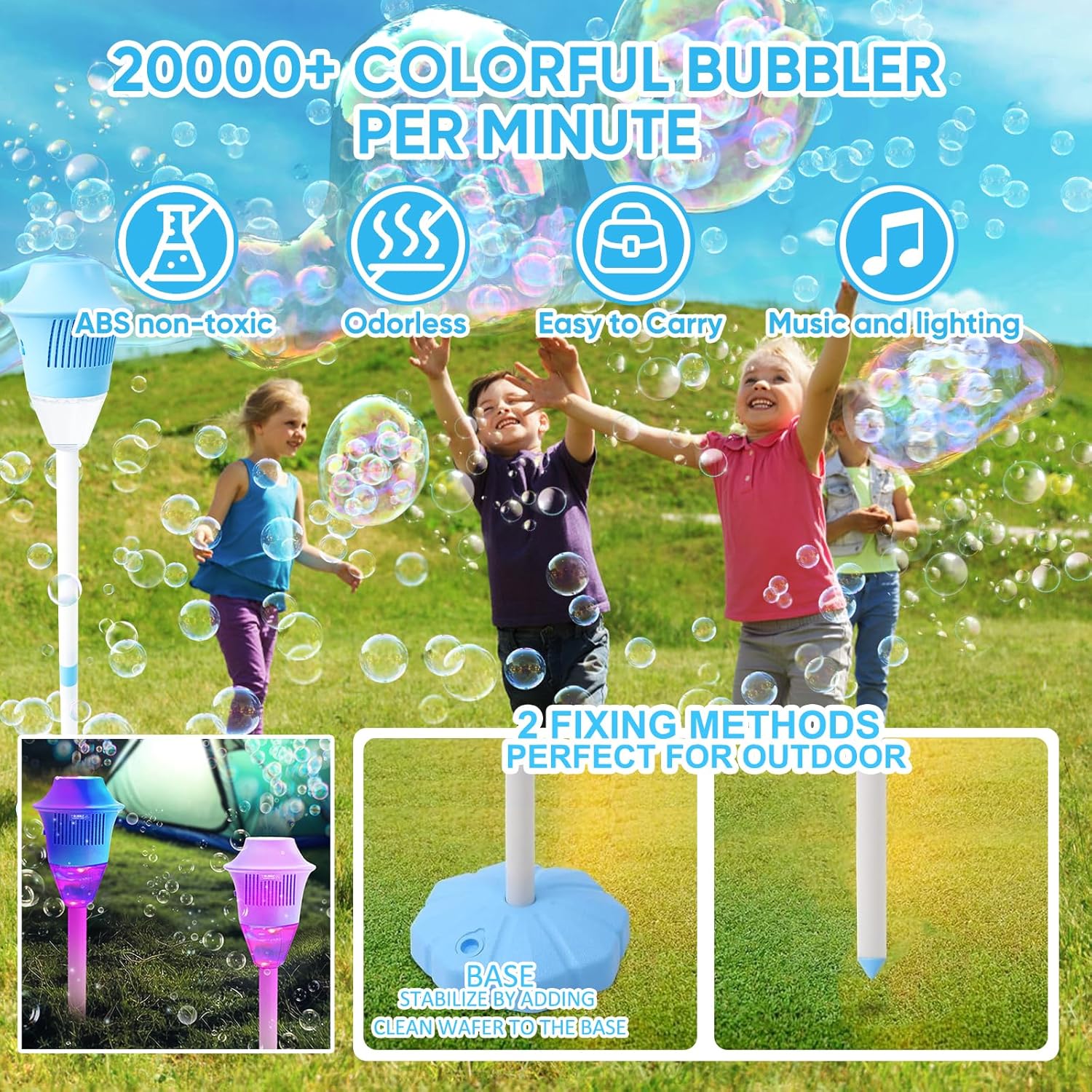 BubbleStorm™ – Machine à bulles portable pour le plaisir et la joie des enfants [50% de réduction]
