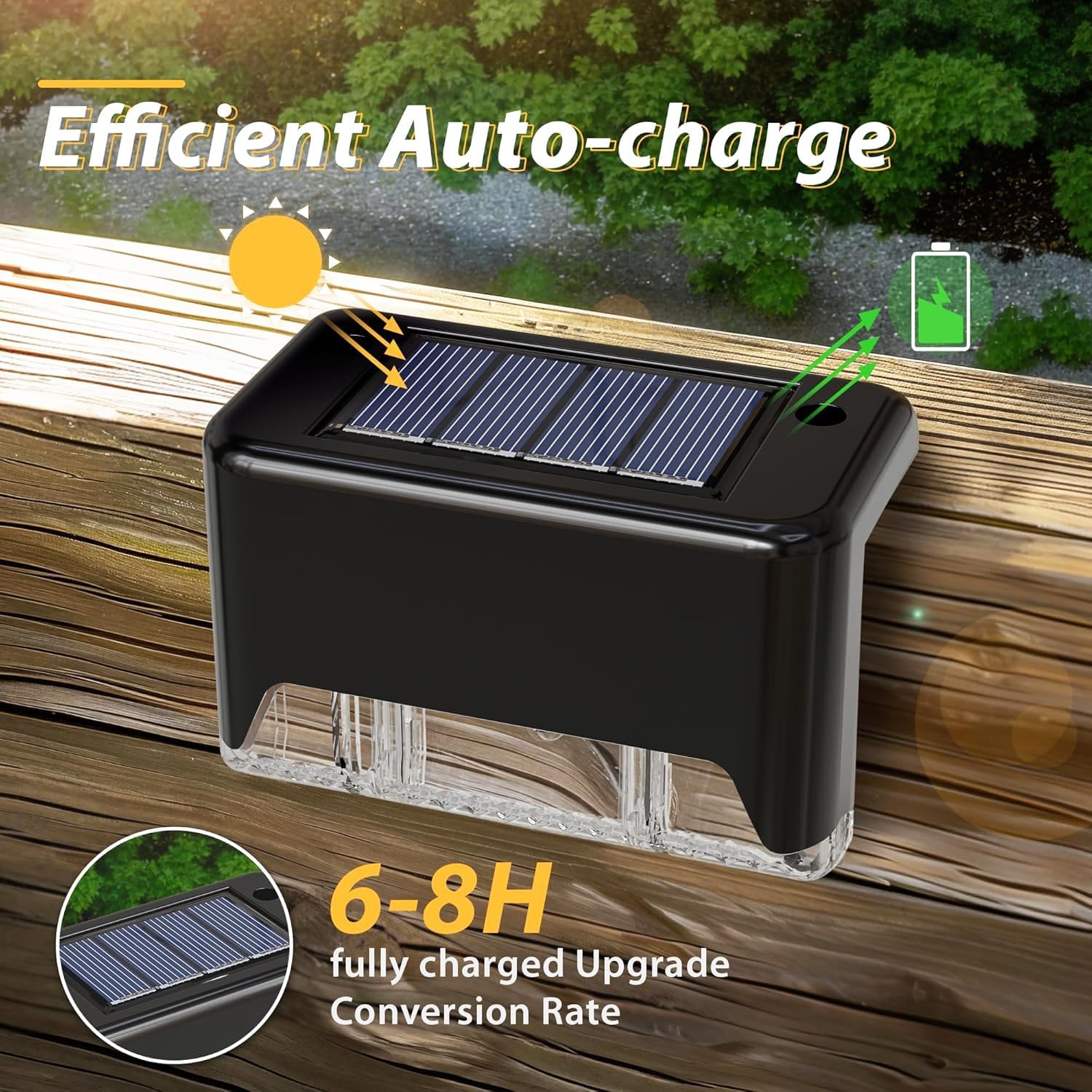 SolarLume™ – Lot de 4 Lampes Solaires pour Terrasse – Éclairage Extérieur Résistant aux Intempéries [2 + 2 Gratuits]