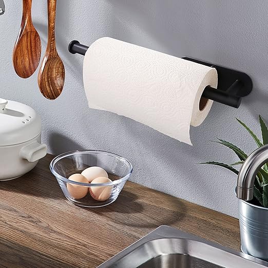 Support mural pour essuie-tout en acier inoxydable – sans perçage