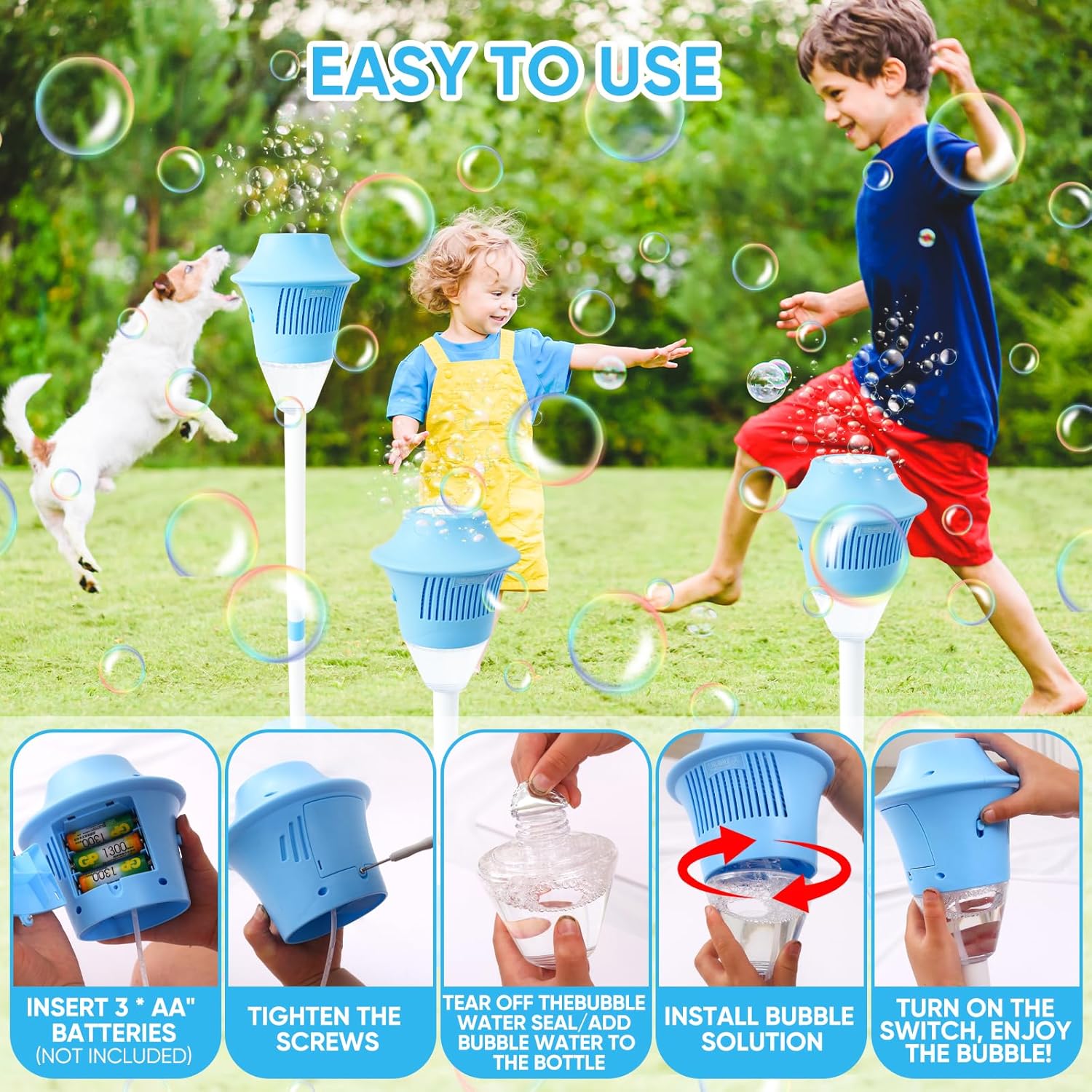 BubbleStorm™ – Machine à bulles portable pour le plaisir et la joie des enfants [50% de réduction]