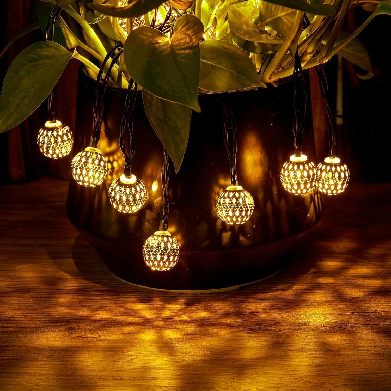Guirlande Lumineuse Marocaine 12 m – 100 Boules LED Blanc Chaud