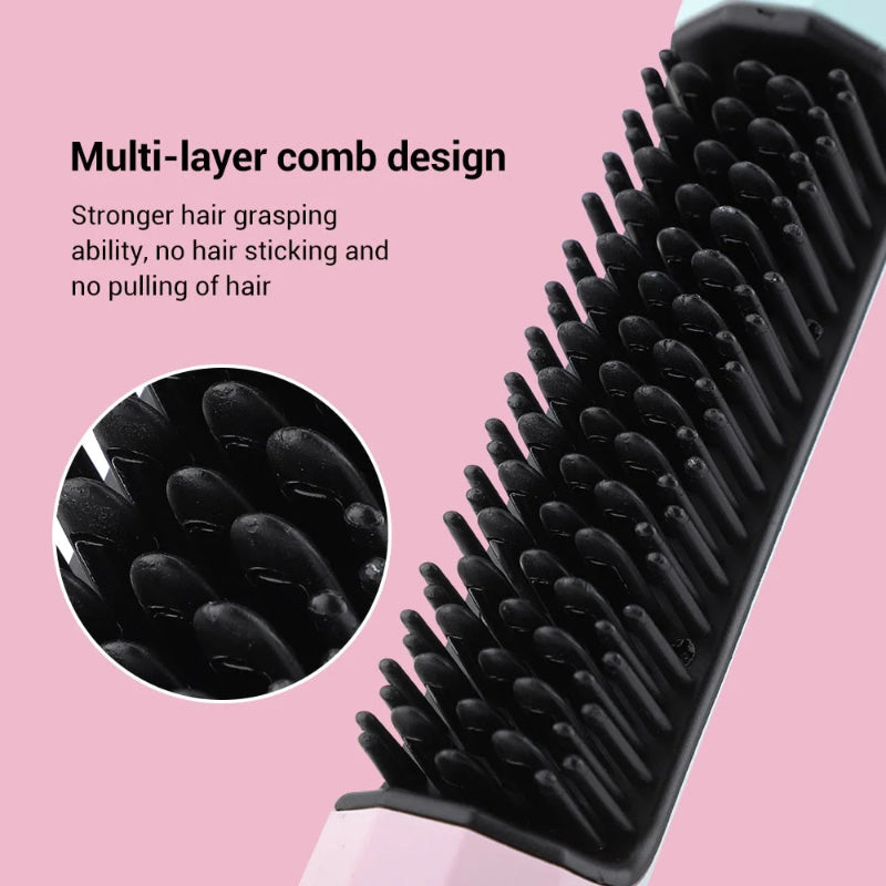 Fer à Lisser Sans Fil Rechargeable USB – Lissage Rapide Anti-Frisottis