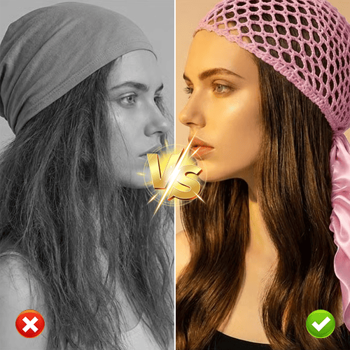 Bonnet de Nuit en Mesh Respirant pour Cheveux Lisses Sans Frisottis