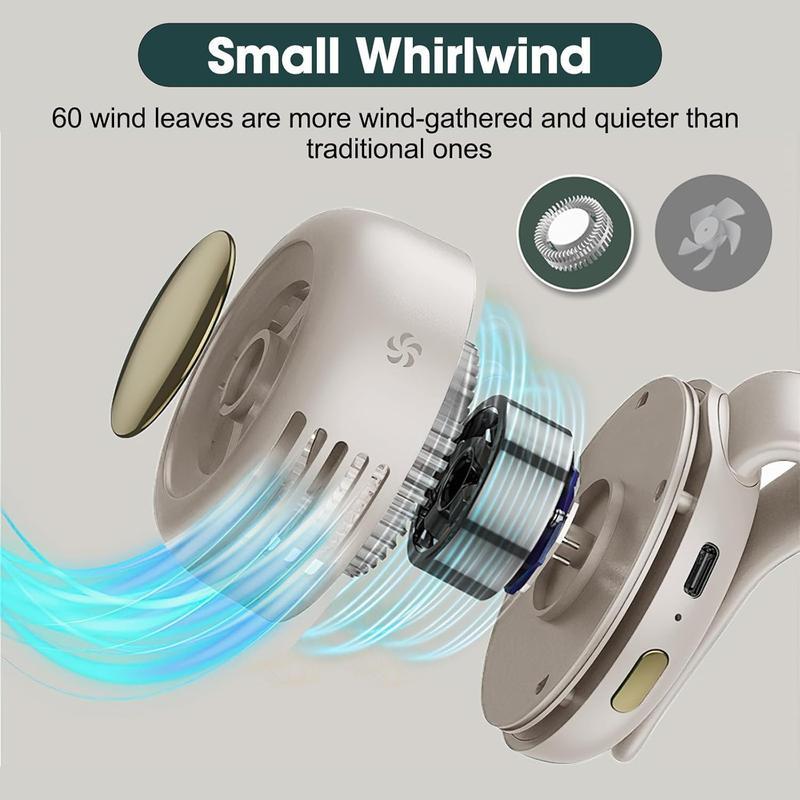 Mini Ventilateur Clip Sans Pales à Porter Sous les Vêtements – 23h d'Autonomie