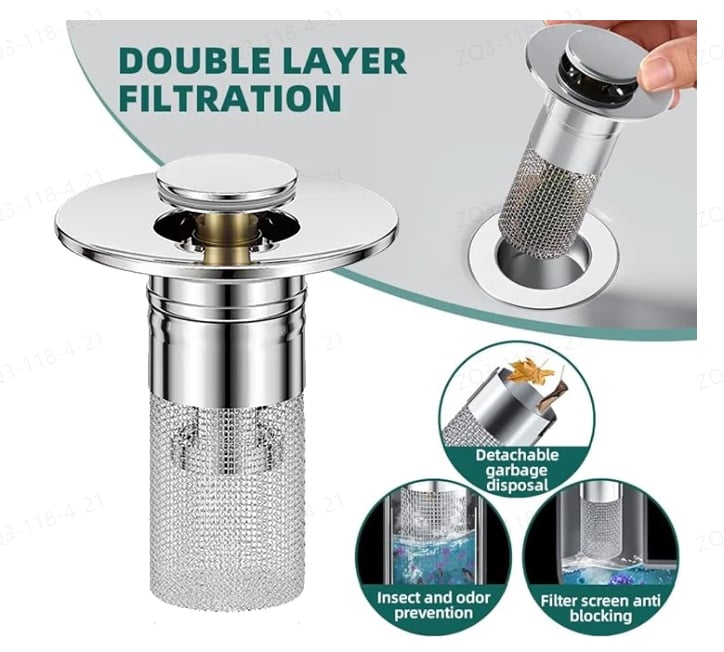 Filtre de Bonde en Acier Inoxydable Anti-Odeurs et Anti-Insectes