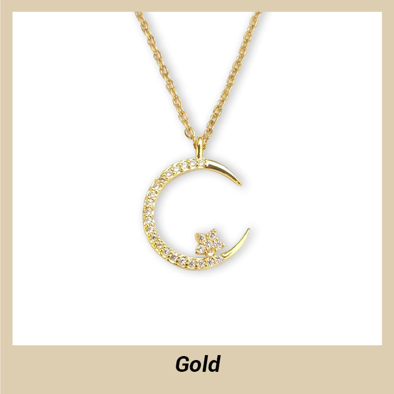 Bijou Scintillant Motif Lune et Étoiles – Accessoire Élégant