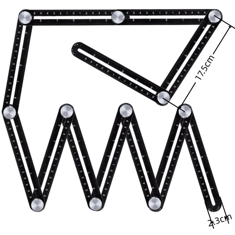 Règle Multi-Angles Flexible en Aluminium pour Mesures Précises