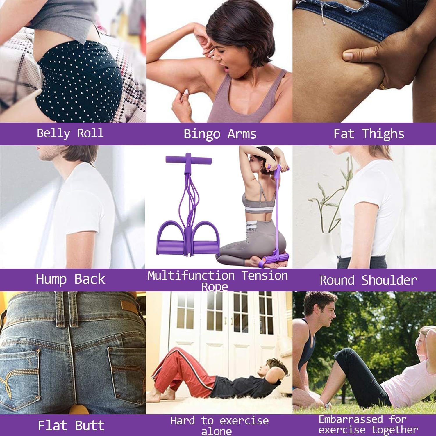 Kit d'élastiques de résistance à 8 tubes pour musculation à domicile