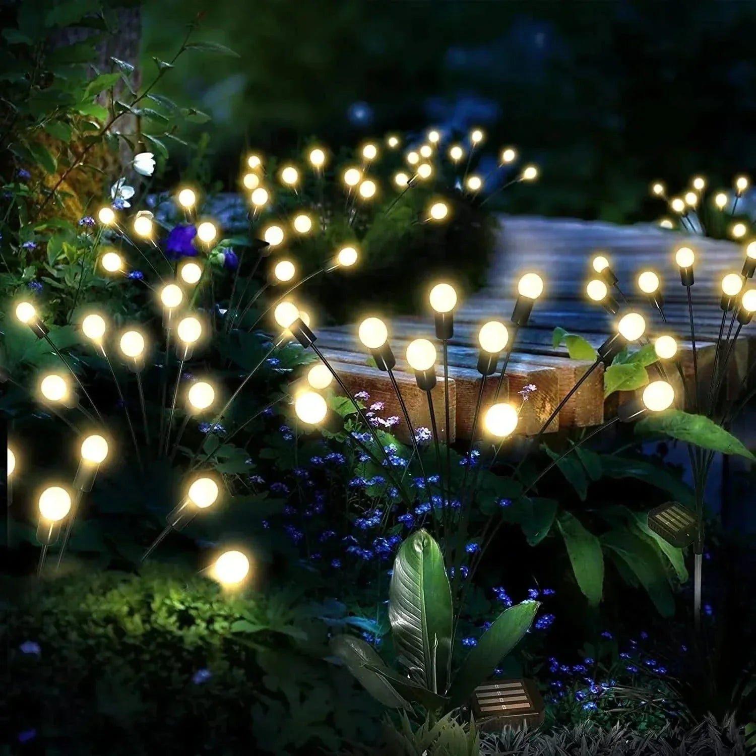 Lampe Solaire Jardin LED Effet Lucioles – Éclairage Extérieur Automatique