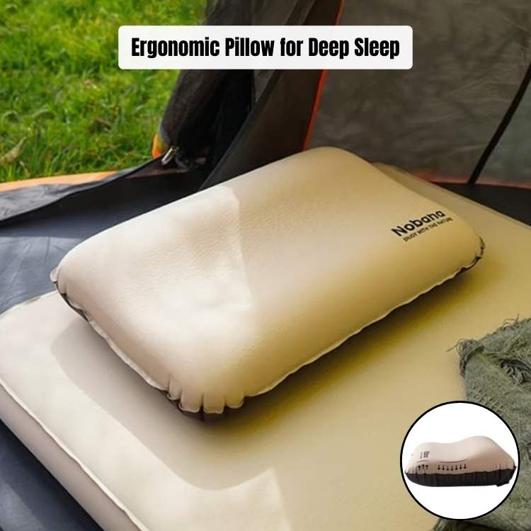 Coussin de voyage gonflable ergonomique avec support cervical en mousse 3D
