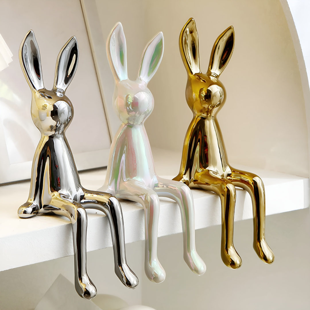 Figurine Lapin en Céramique – Décoration Intérieure Élégante et Moderne