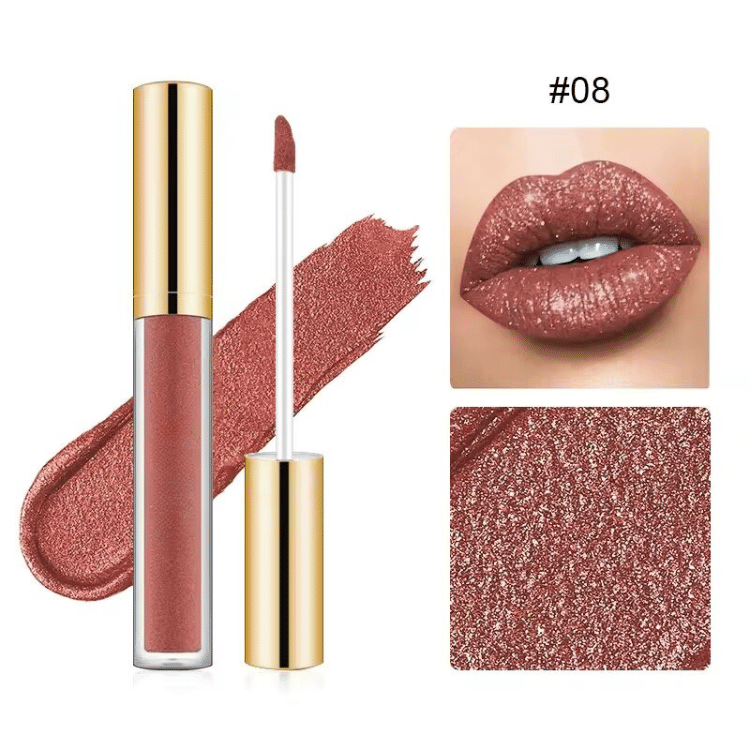 Rouge à Lèvres Liquide Longue Tenue 12h – Éclat Diamant Hydratant