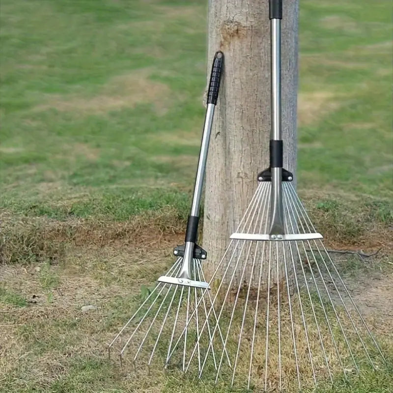 Râteau Télescopique Ergonomique Réglable pour Jardin et Pelouse