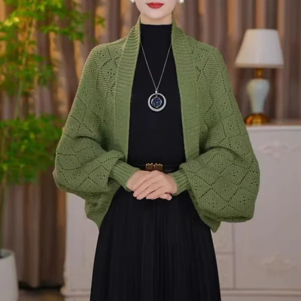 Gilet Femme Col Écharpe Intégré – Tricot Chaud et Élégant