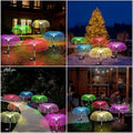 Lampe Solaire de Jardin en Forme de Méduse avec Fibres Optiques