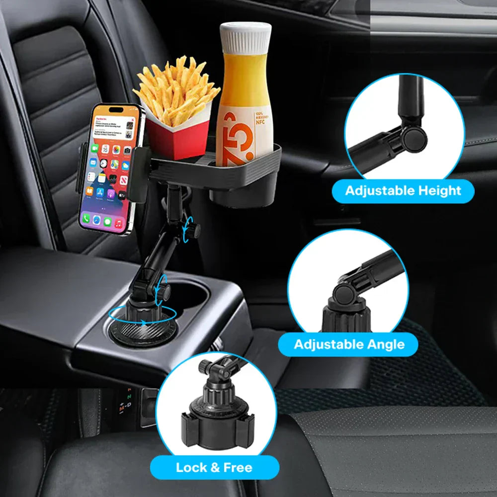 Support Téléphone Voiture pour Porte-Gobelet – Rotation 360° Sans Outils