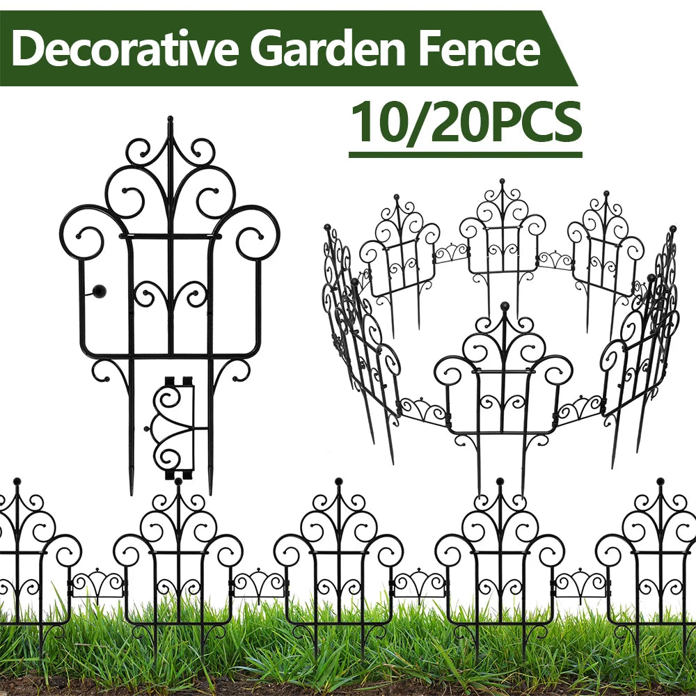 Bordure de jardin flexible en plastique – Lot de 10 éléments emboîtables