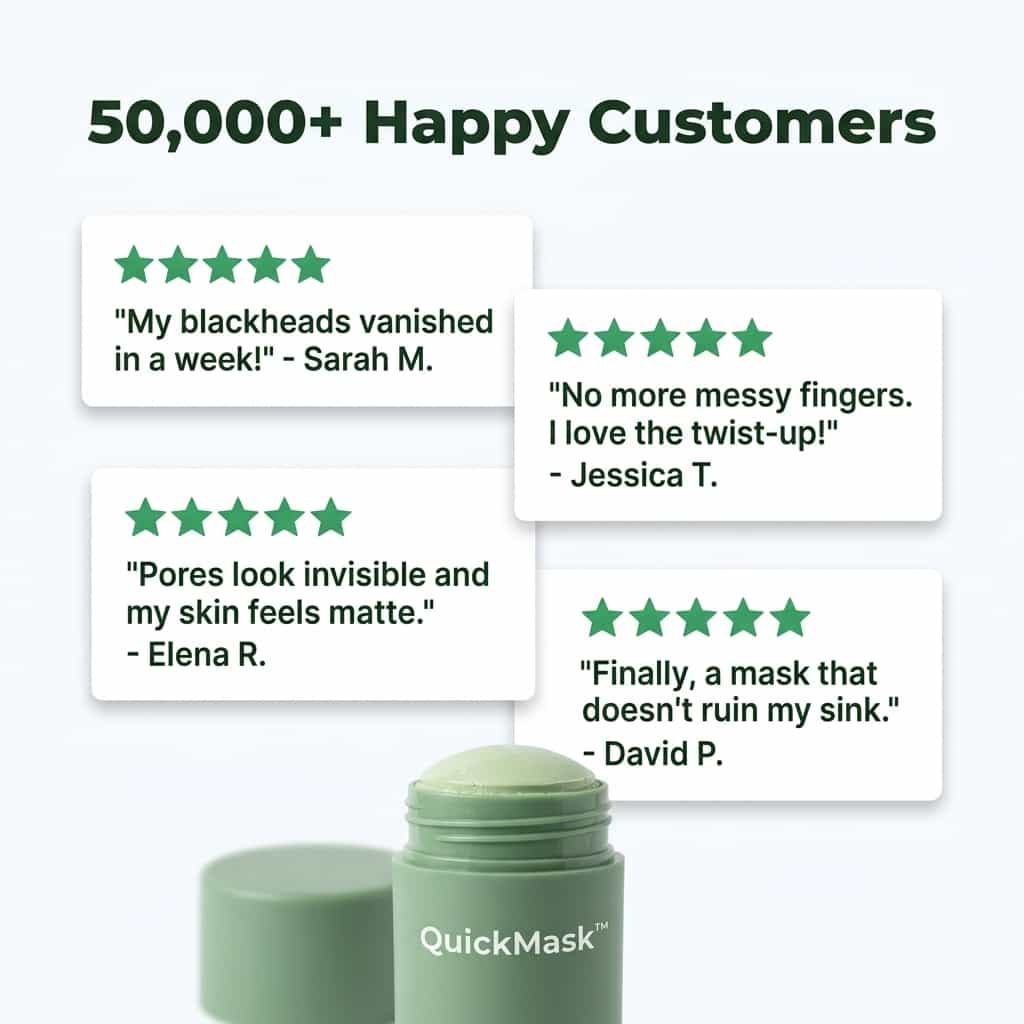 Masque Stick au Thé Vert – Nettoyant Pores Profonds Anti-Points Noirs