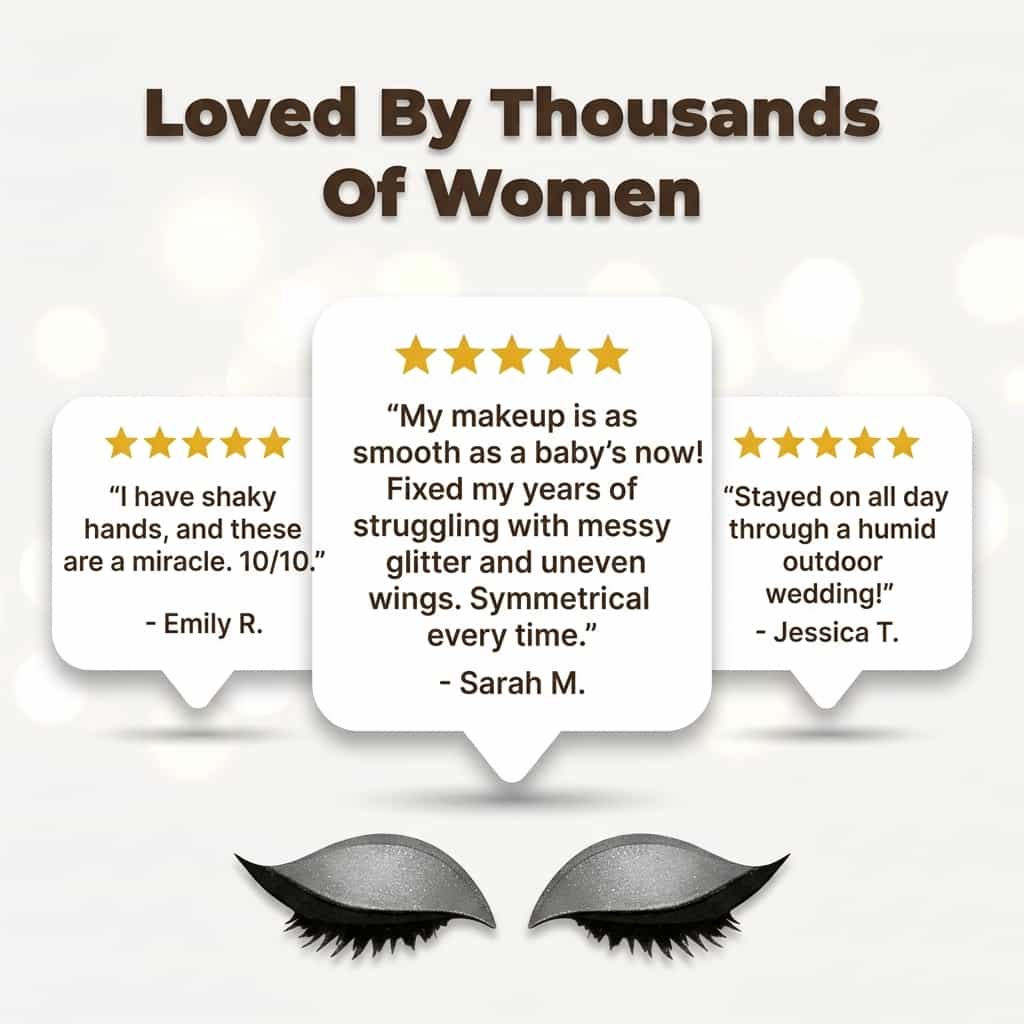 Stickers Eyeliner Réutilisables Imperméables – Trait Parfait Sans Pinceau