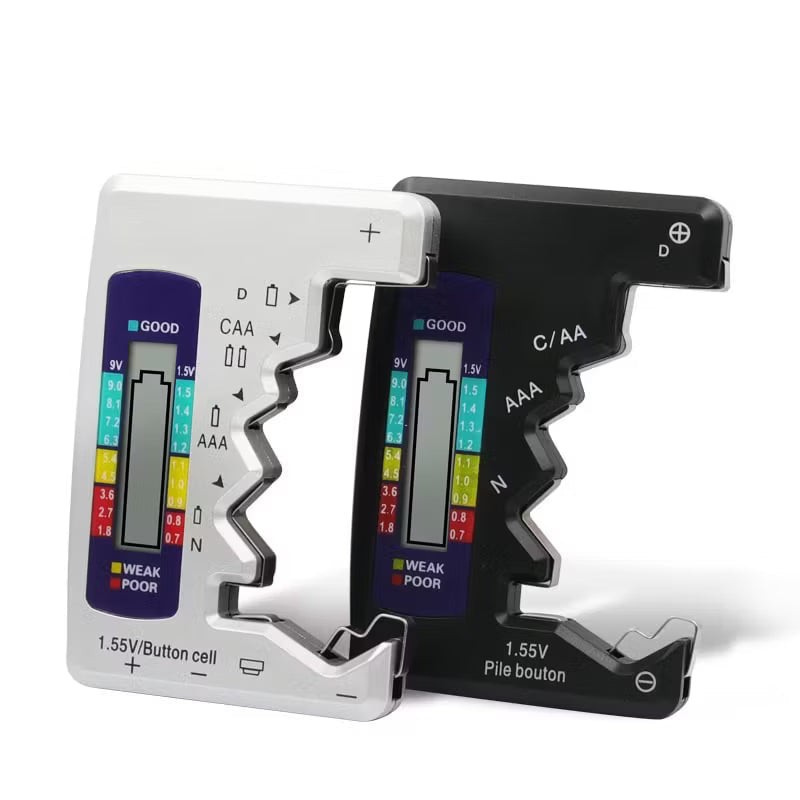 Testeur de Piles Universel avec Indicateur LED – AA AAA C D 9V
