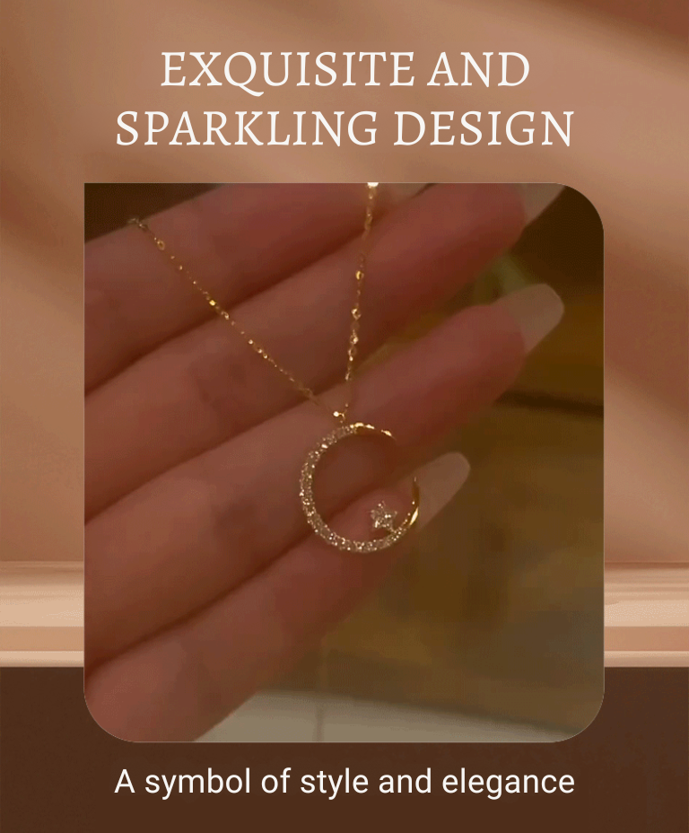 Bijou Scintillant Motif Lune et Étoiles – Accessoire Élégant