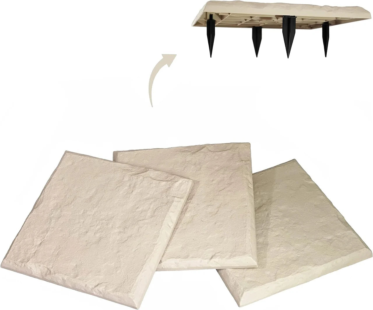 Carreaux Antidérapants Extérieur avec Piquets de Sol pour Allées de Jardin
