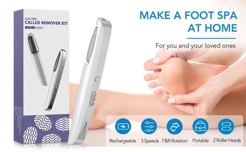 ClearFeel™ – Éliminateur de callosités électrique pour des pieds doux et plus de confiance