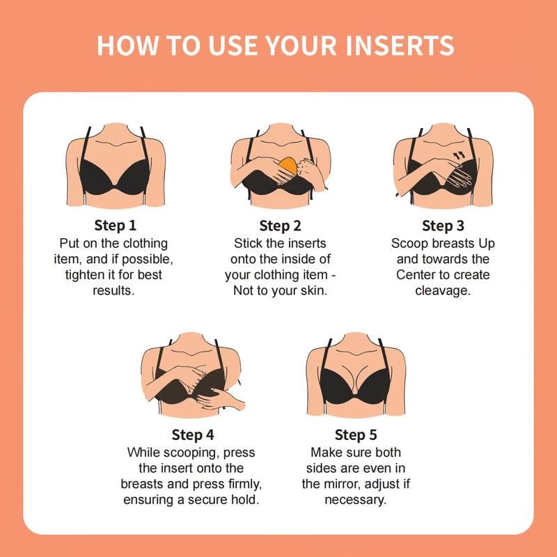 Inserts Liftants Autocollants Réutilisables pour Décolleté Push-Up