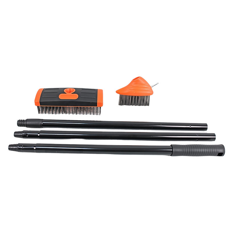 Brosse de Désherbage 3-en-1 avec Manche Réglable pour Terrasse et Joints