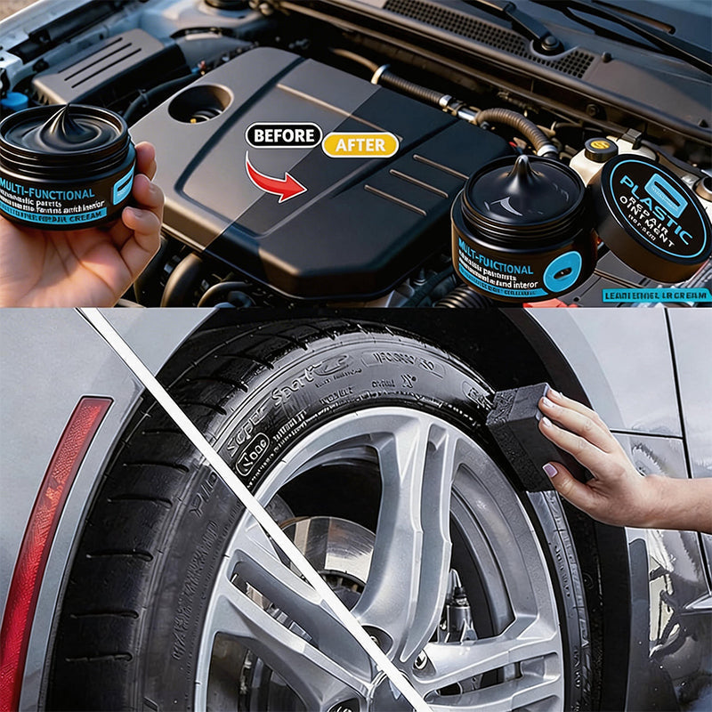 Soin Rénovateur Plastique & Pneus Voiture – Protection UV Longue Durée