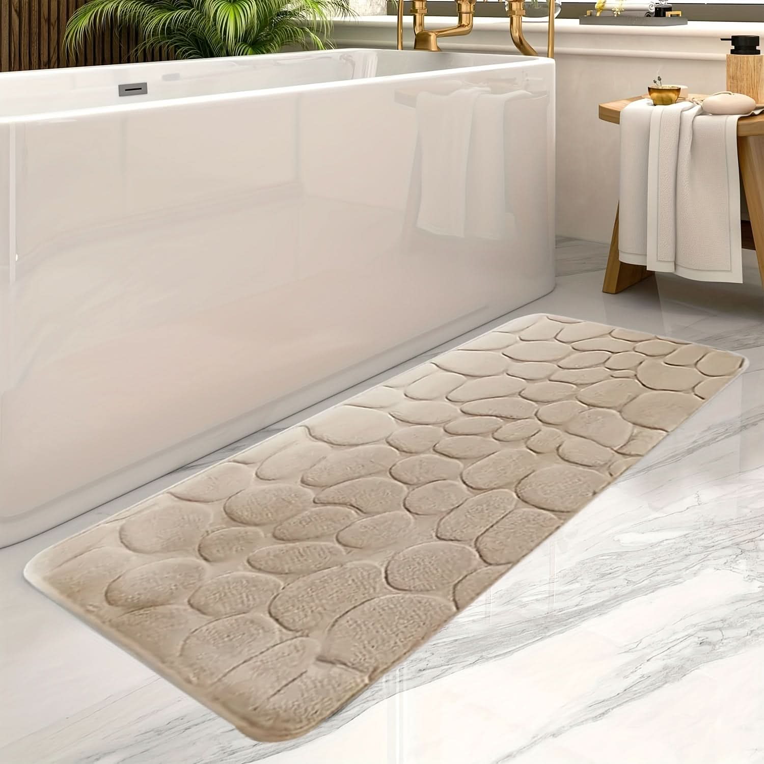 Grand tapis de bain lavable en machine – doux et antidérapant