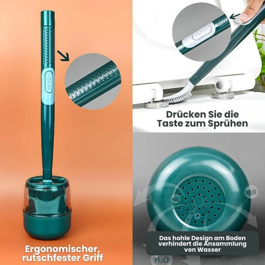 Brosse WC avec Distributeur de Produit Nettoyant Intégré et Support Ventilé