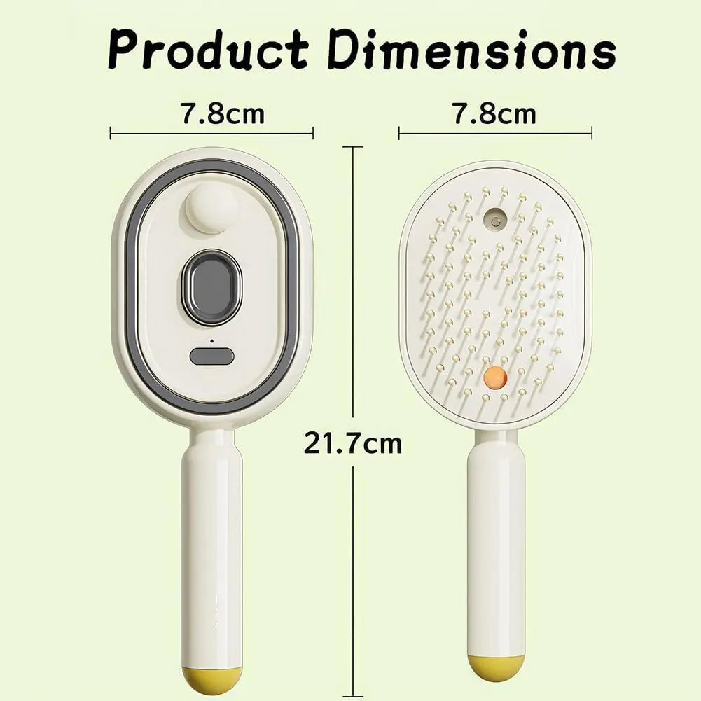 Brosse Démêlante Électrique avec Spray Intégré et Charge USB-C