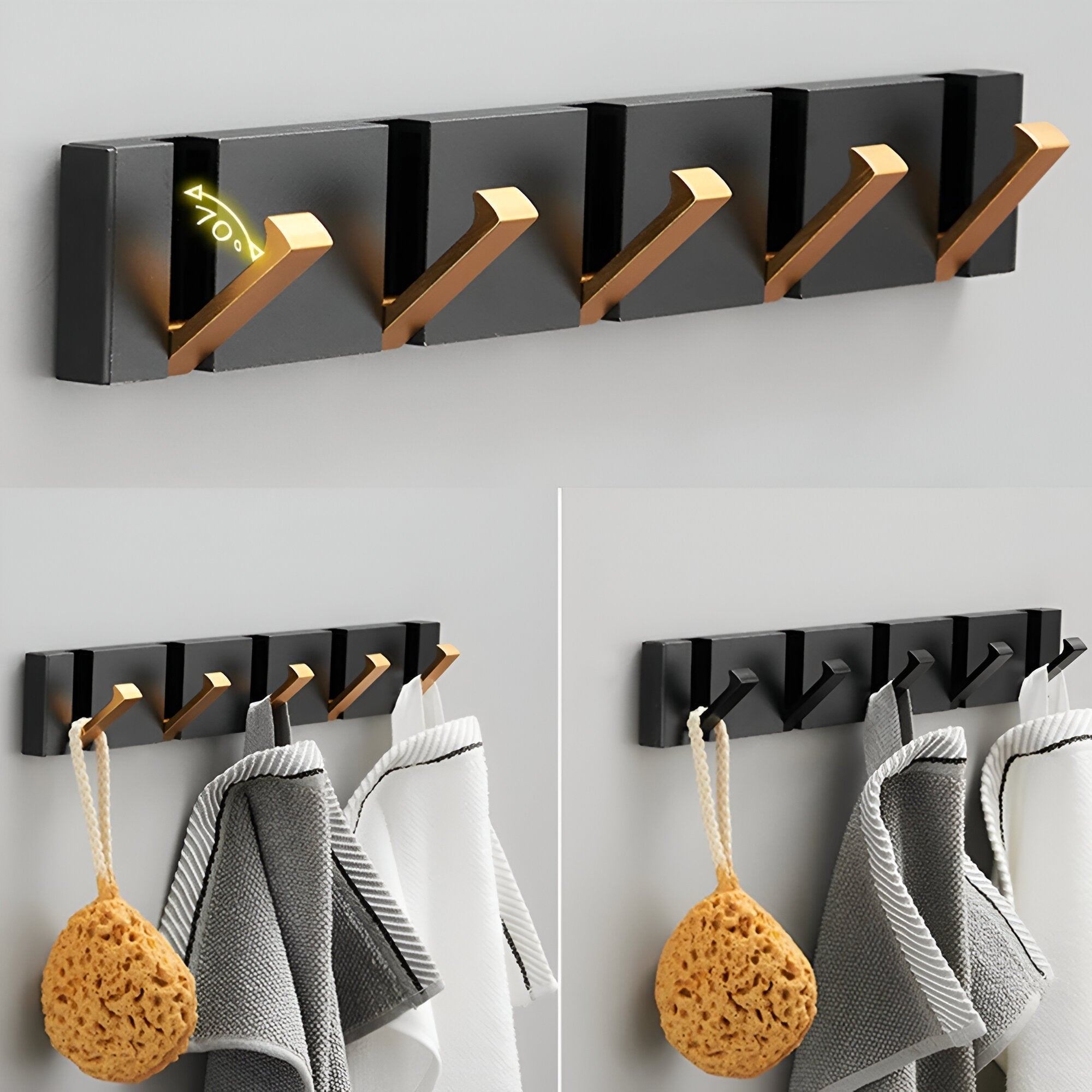 Crochet Mural Pliable Adhésif en Aluminium – Sans Perçage