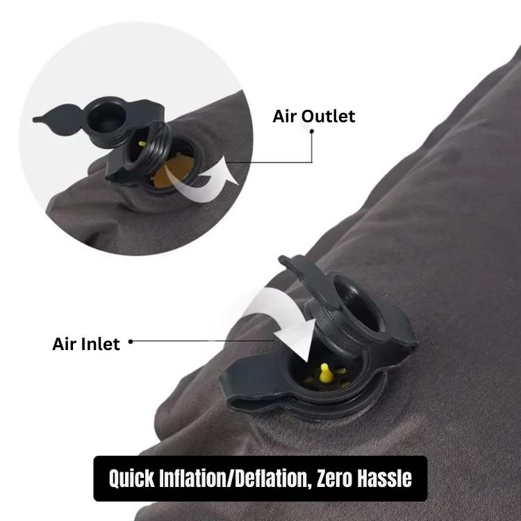 Coussin de voyage gonflable ergonomique avec support cervical en mousse 3D