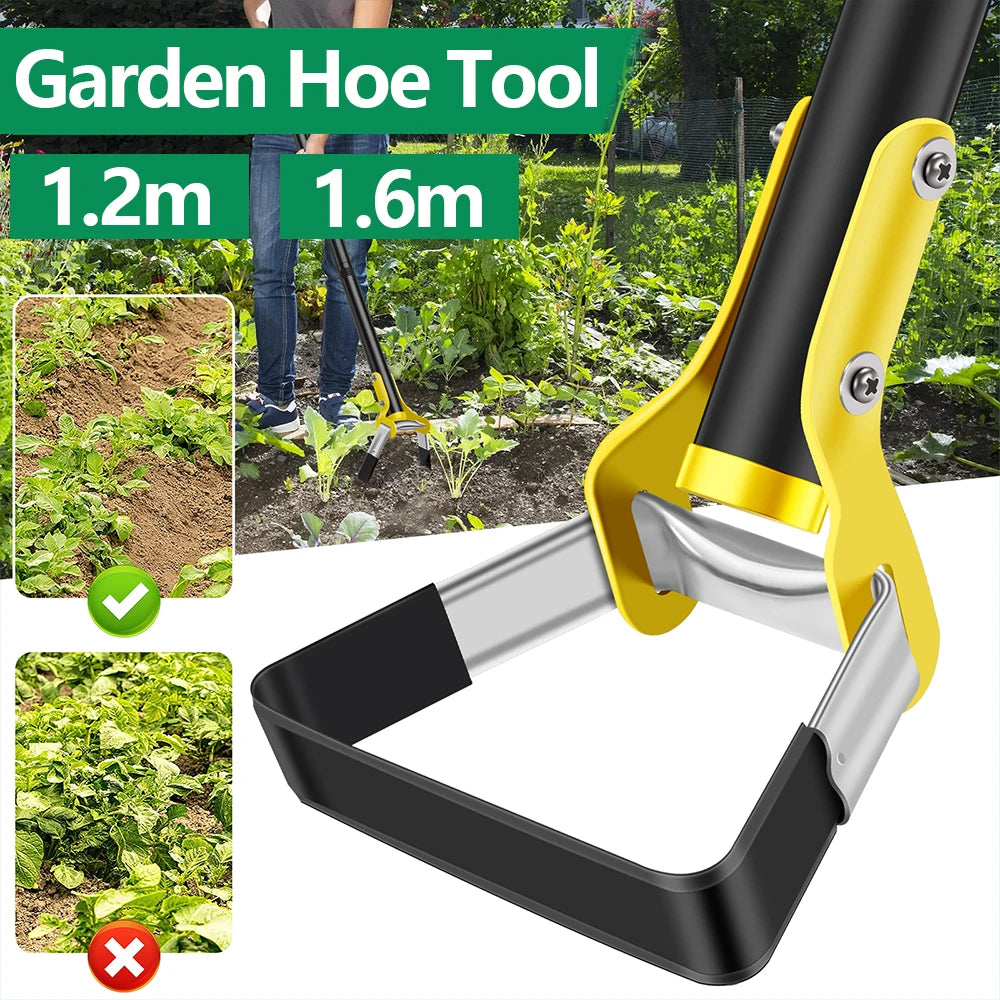 Houe de Jardin en Acier Inoxydable avec Manche Ergonomique Long