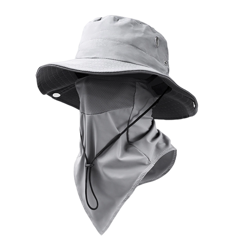 Chapeau de soleil respirant avec protection visage amovible