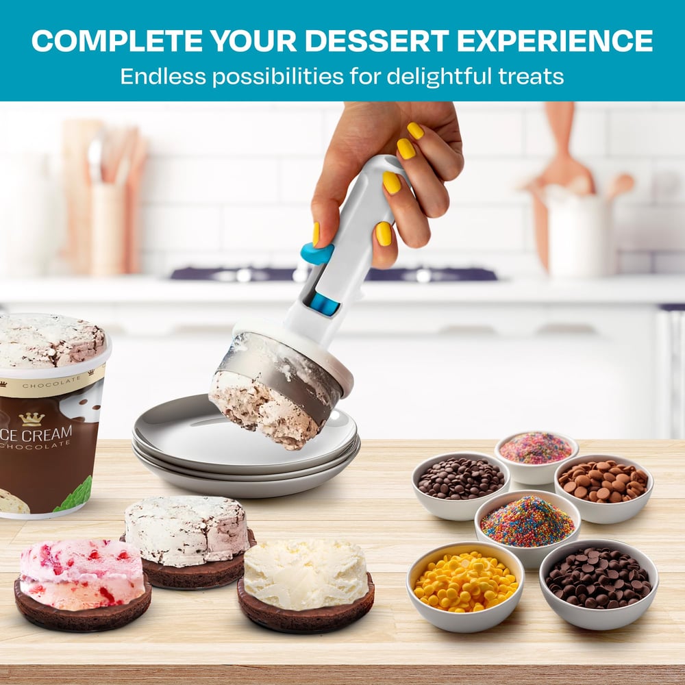 HappyScoop™ – Portionneur de sandwichs glacés – Idéal pour des desserts d'été créatifs [50 % de réduction]