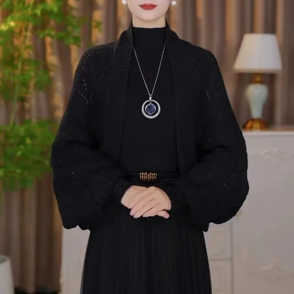Gilet Femme Col Écharpe Intégré – Tricot Chaud et Élégant
