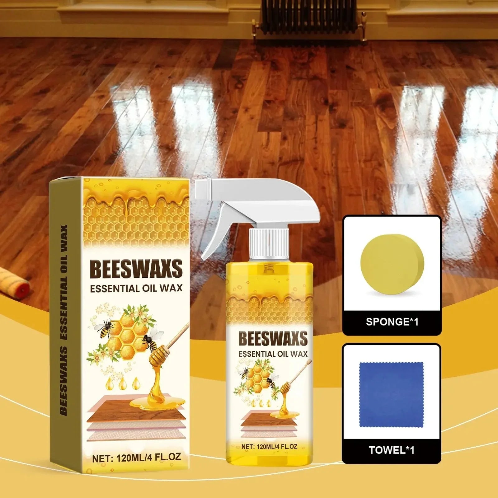 Cirage à la cire d'abeille en spray pour meubles et surfaces en bois