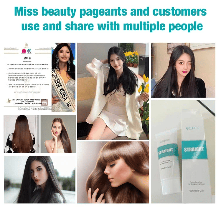 Crème Lissante Capillaire à la Kératine pour Cheveux Lisses et Brillants